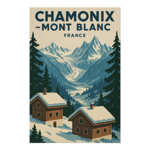 CHAMONIX — MONT BLANC travel Poster
