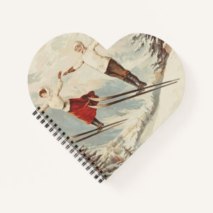 Chamonix Mont Blanc Vintage French Skiing Poster Notebook