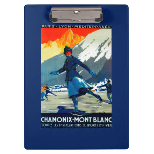 Chamonix-Mont Blanc Vintage PosterEurope Clipboard