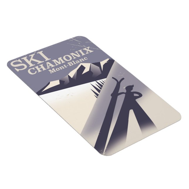 Chamonix-Mont-Blanc Vintage Ski poster Magnet (Right Side)