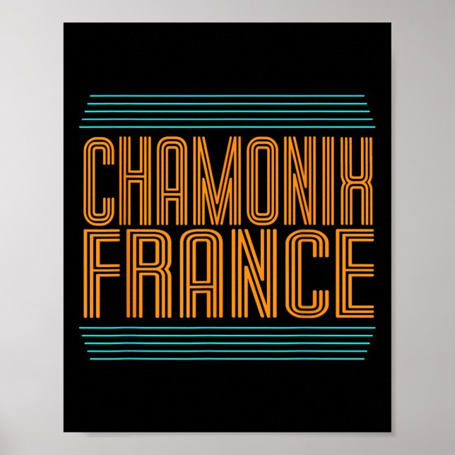 Chamonix Retro French Alps Alpine Skiing France Sk Poster (Front)