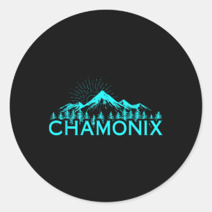 Chamonix Ski Resort France Alpine Skiing French Al Classic Round Sticker