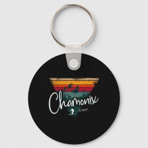 Chamonix Ski Resort France Alpine Skiing Vintage F Key Ring