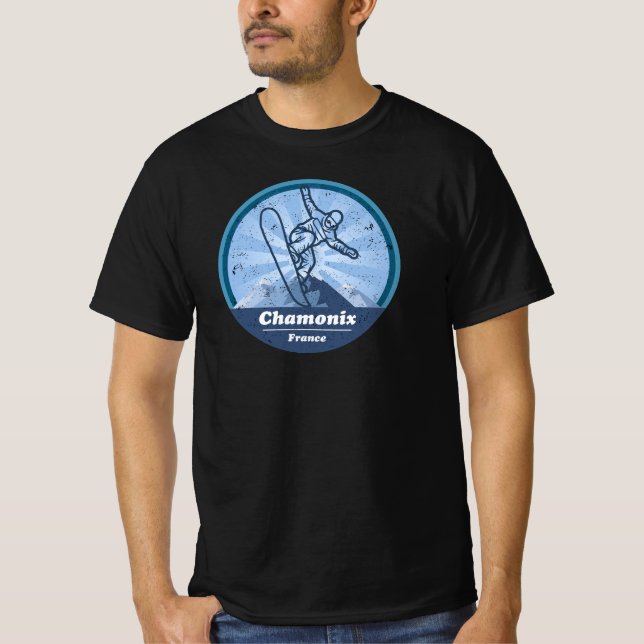 Chamonix Ski resort - Snowboard T-Shirt (Front)