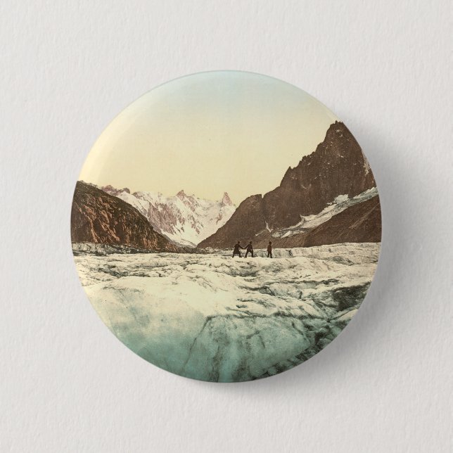 Chamonix Valley - Mer de Glace 6 Cm Round Badge (Front)