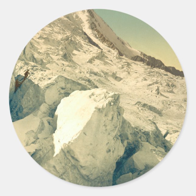 Chamonix Valley - Mont Blanc Classic Round Sticker (Front)