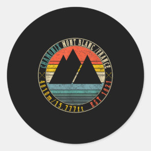Chamonix valley mont blanc france skiing classic round sticker