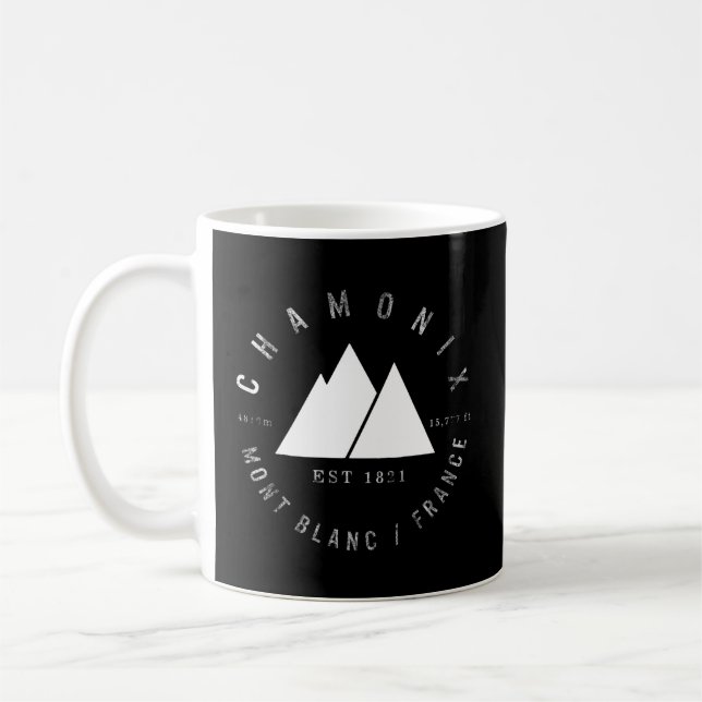 Chamonix Valley Mont Blanc France Skiing Snowboard Coffee Mug (Left)