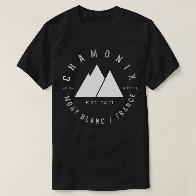 Chamonix Valley Mont Blanc France Skiing Snowboard T-Shirt (Design Front)
