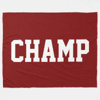 CHAMP Athletic White Text On Bold Deep Red