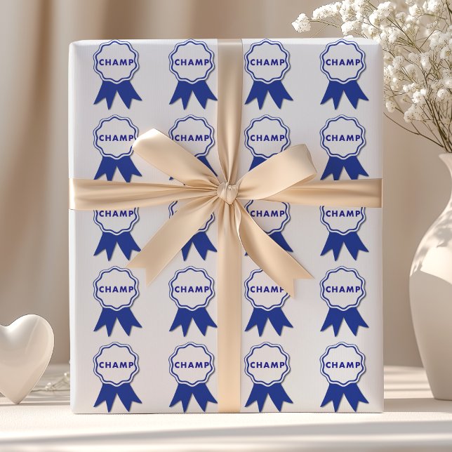 Champ Blue Ribbon Wrapping Paper (Creator Uploaded)