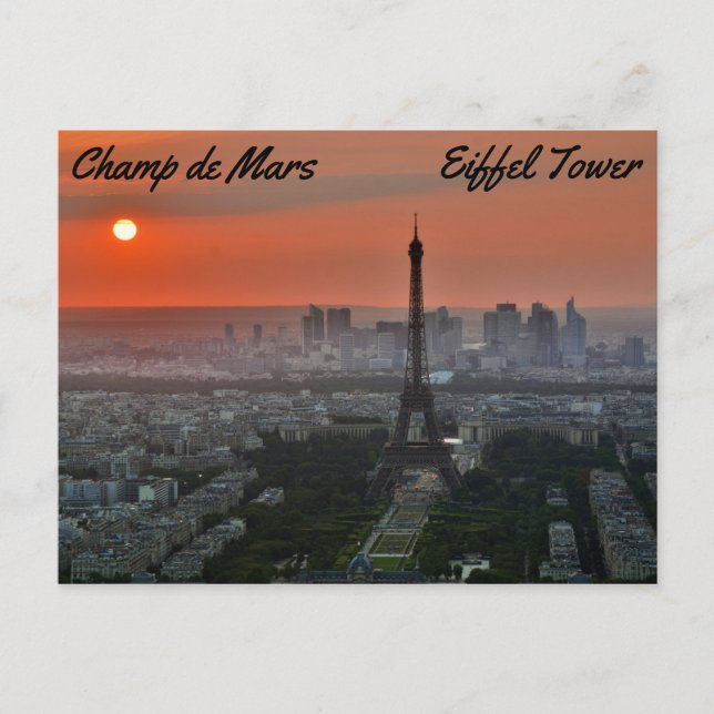 Champ de Mars, Eiffel Tower Postcard (Front)