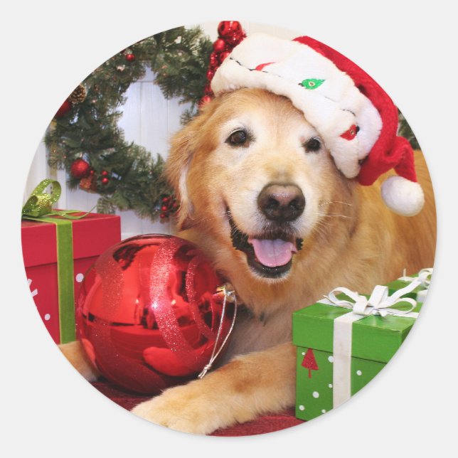 Champ - Golden Retriever - Lukas Classic Round Sticker (Front)