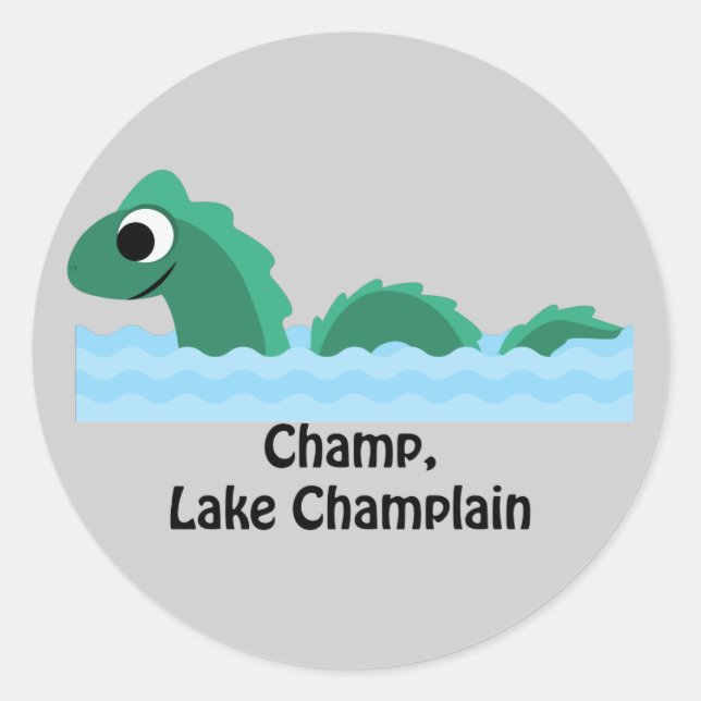 Champ, Lake Champlain Classic Round Sticker (Front)