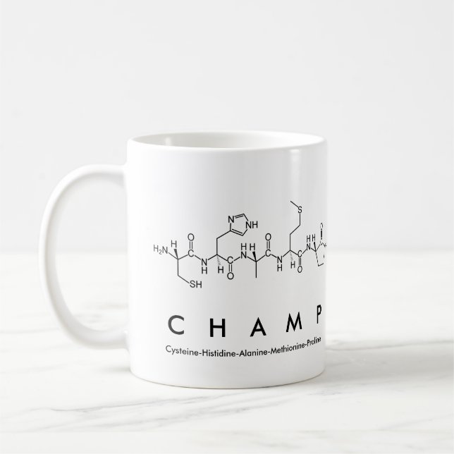 Champ peptide name mug (Left)