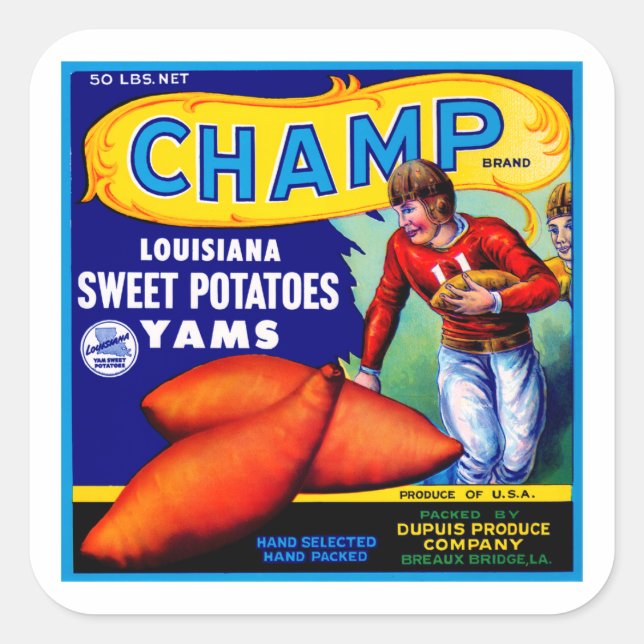 Champ Sweet Potatoes Square Sticker (Front)