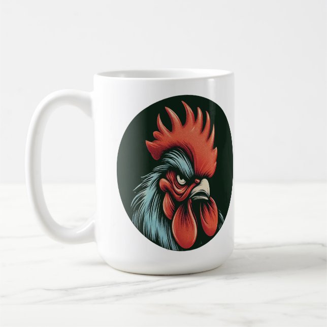 "Champ the Grumpy Rooster" Mug (Left)