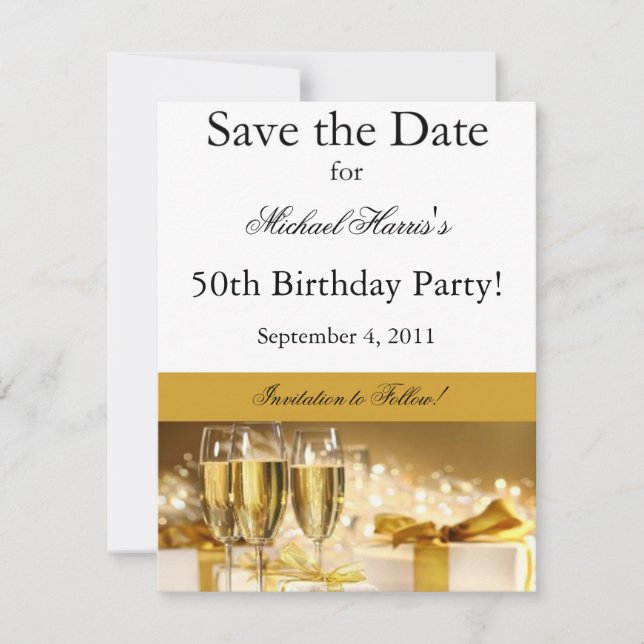 Champaagne Save the Date Invitation (Front)