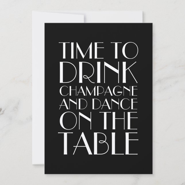 Champagne 1920's Birthday Invitation (Front)