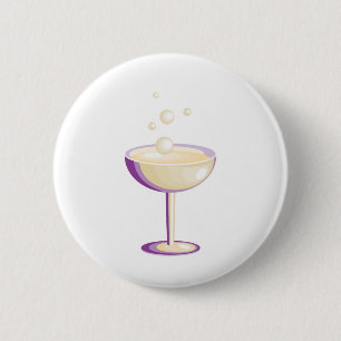 Champagne 6 Cm Round Badge