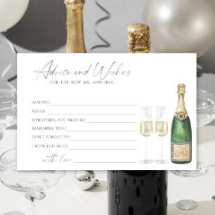 Champagne - advice and wishes bridal shower stationery