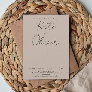 Champagne and Black Wedding Invitation 