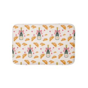 Champagne and Croissants Bath Mat