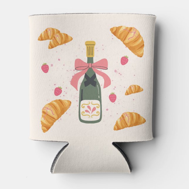 Champagne and Croissants Can Cooler (Front)