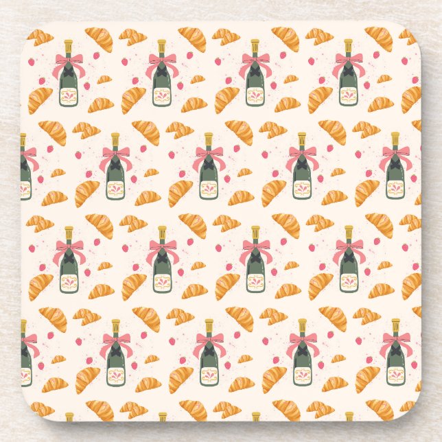 Champagne and Croissants Coaster (Front)