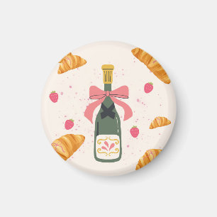 Champagne and Croissants Magnet