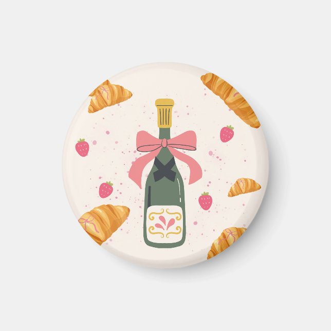Champagne and Croissants Magnet (Front)