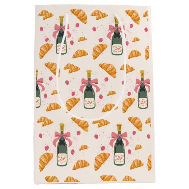 Champagne and Croissants Medium Gift Bag (Front)