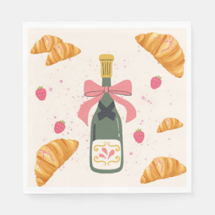  Champagne and Croissants Napkin