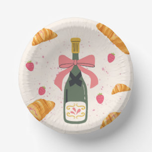 Champagne and Croissants Paper Plate