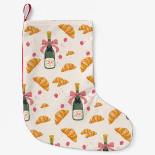 Champagne and Croissants Small Christmas Stocking