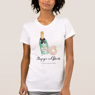 Champagne and Doughnuts Watercolor T T-Shirt