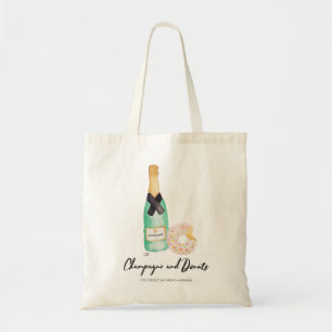 Champagne and Doughnuts Watercolor Tote