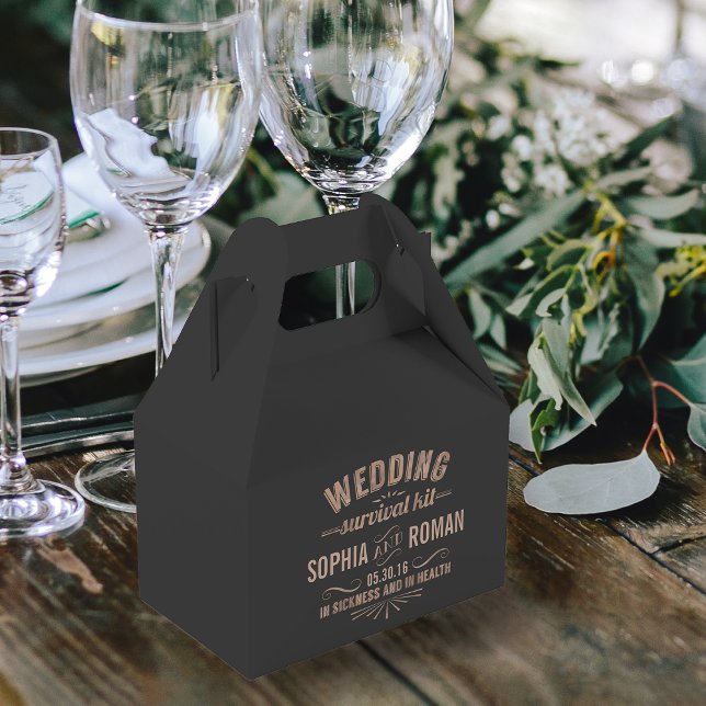 Champagne and Grey Wedding Survival Kit Favour Box (Creator Uploaded)
