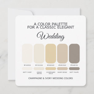 Champagne and Ivory Wedding Colour Palette Card