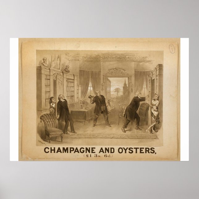 Champagne and Oysters Retro Theatre Poster (Front)