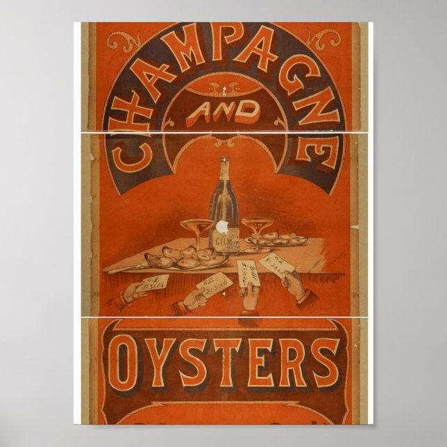 Champagne and Oysters Vintage Theatre Poster (Front)