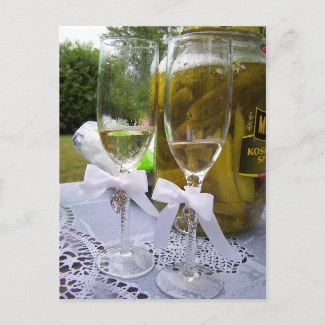 Champagne and Pickles Postcard (Front)