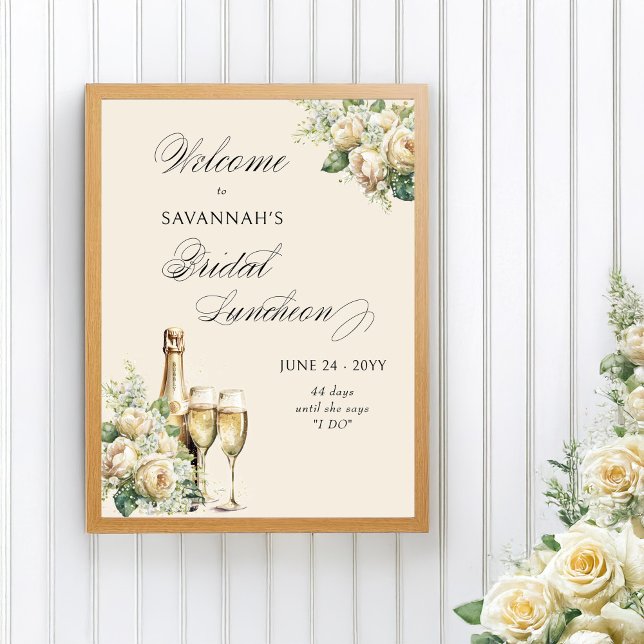 Champagne and Roses Bridal Luncheon Welcome Poster (Creator Uploaded)