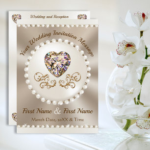 Champagne and Taupe Wedding, Wedding Invitations