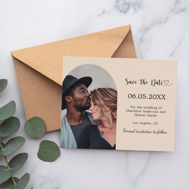 Champagne arch photo wedding Save the Date card (Creator Uploaded)