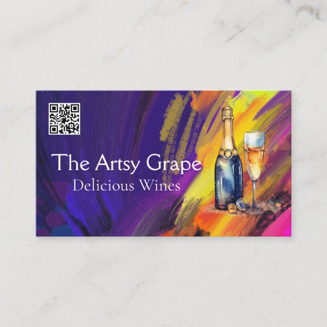 Champagne Artistic Rendering | Paint Strokes Business Card (Front)
