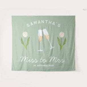 Champagne Bachelorette Party Miss to Mrs Tulip Tapestry