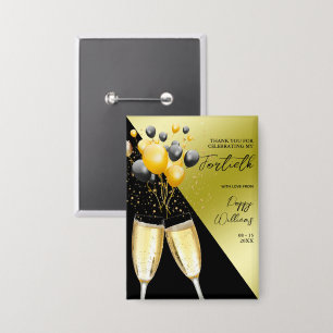 Champagne & Balloons 40th Birthday Badge