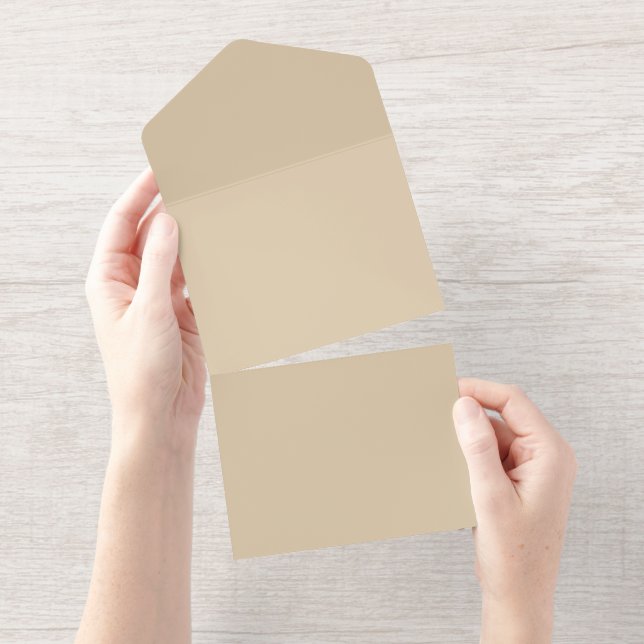 Champagne Beige  All In One Invitation (Tearaway)