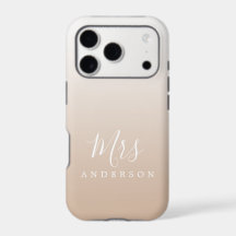 Champagne Beige Ombre Script Future Mrs Name